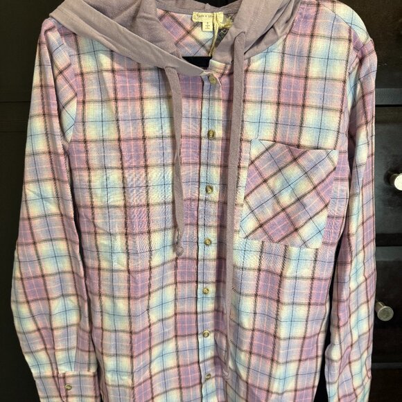 Hem & Thread Purple Plaid Button-Up - Picture 2 of 4